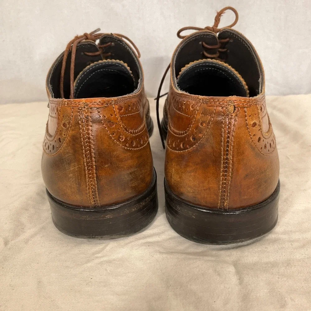 To Boot New York Adam‎ Derrick Mens 8 Brown Leather Wingtip Oxford Dress Italy
